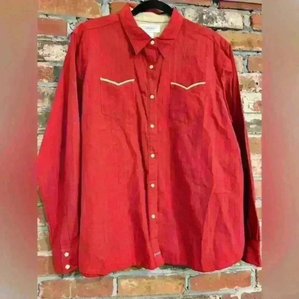 Wrangler‎ Blues Pearl Snap Button Down Size XXL